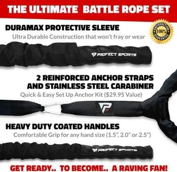 NEWONE Pro Battle Ropes with Anchor Strap Kit