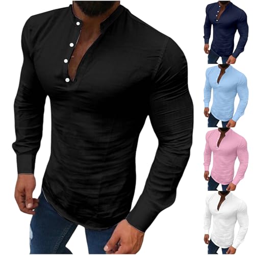 Amazon.com: Henley Shirts for Men Long Sleeve V Neck Pullover Tops