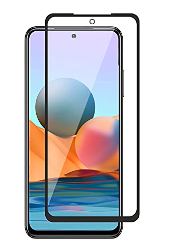 Image of D+ / 11D Tempered Glass for Redmi Note 10 / Redmi Note 10s (Black) Edge to Edge, 9H, 2.5D, 0.3mm, Full Glue, Full HD, Anti Scratch Screen Protector Guard with Easy Installation Kit