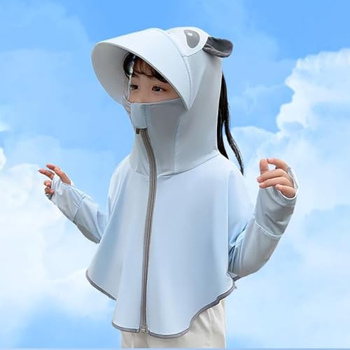Boys Girls Sun Protection Hooded Jacket Ice Silk Thin Full Zip Sweatshirt Children's Breathable Sun Shirt2
