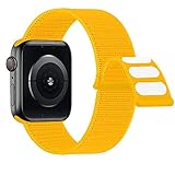 Lobnhot Nylon Armband kompatibel mit Apple Watch Armband 40mm 38mm 41mm, Verstellbares Sport Armband kompatibel für iWatch Series 7 SE 6 5 4 3 2 1 (38/40/41mm-Gelb)