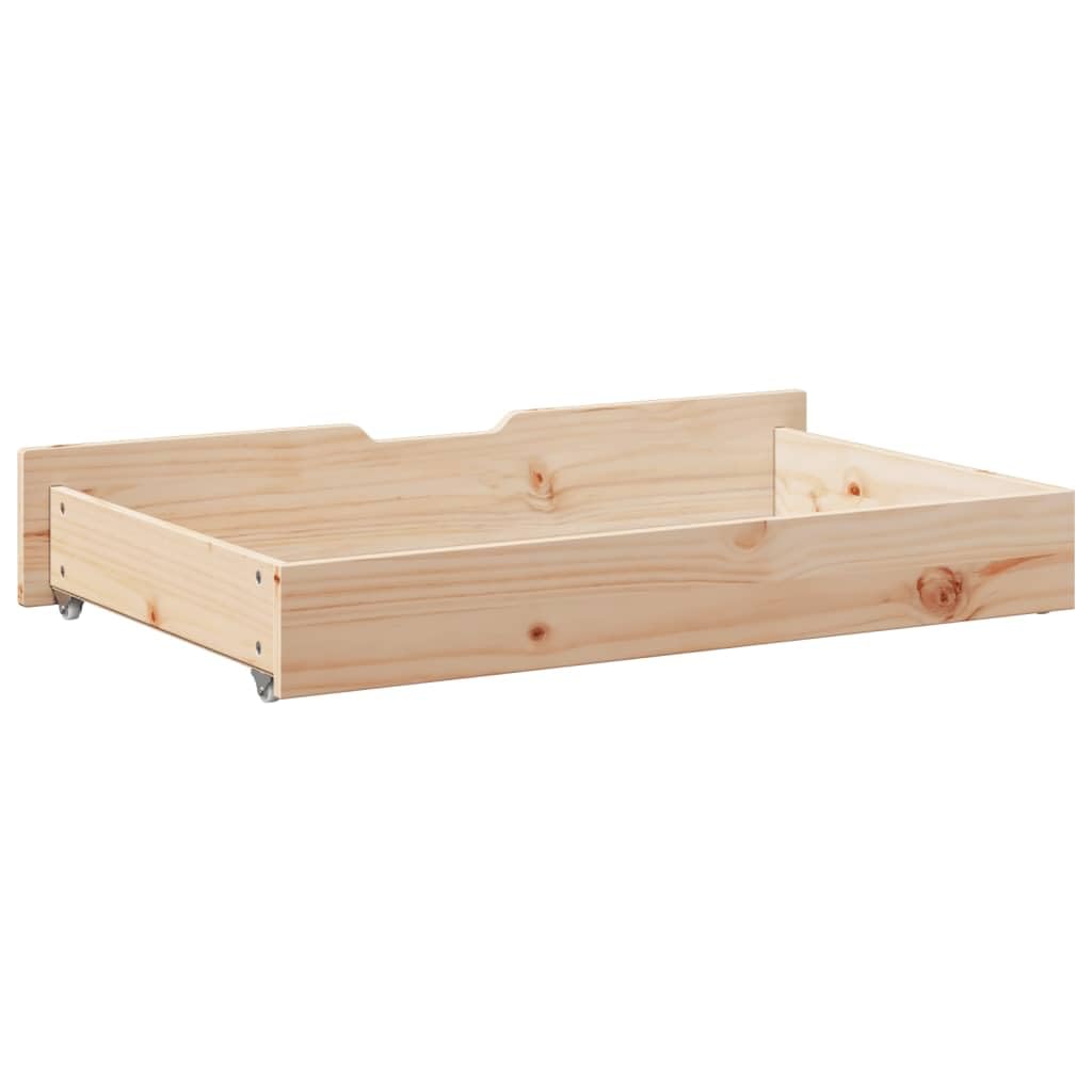 ShGaxin 850923 - Cassetti sotto letto con ruote, 2 pezzi in legno massello di pino