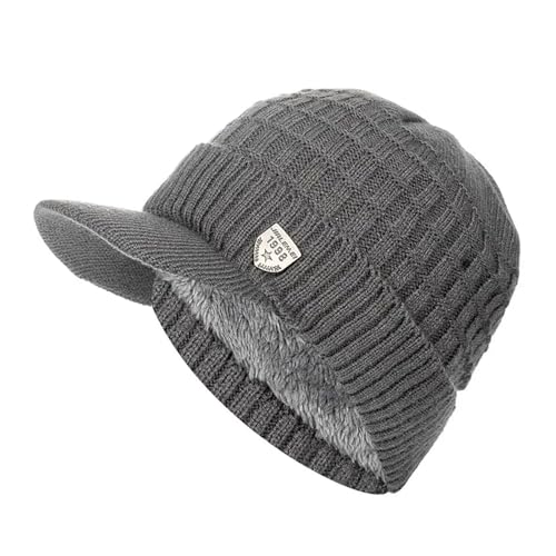 Gorro elegante de invierno con forro de piel para paseos y mañanas frías