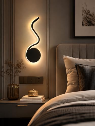 Image of FILLISKA Led Wall Highlighter Light, 3-in-1 Colour Changing, Luxurious Wall Decor (16 Watt MattBlack Wave-AM3306)