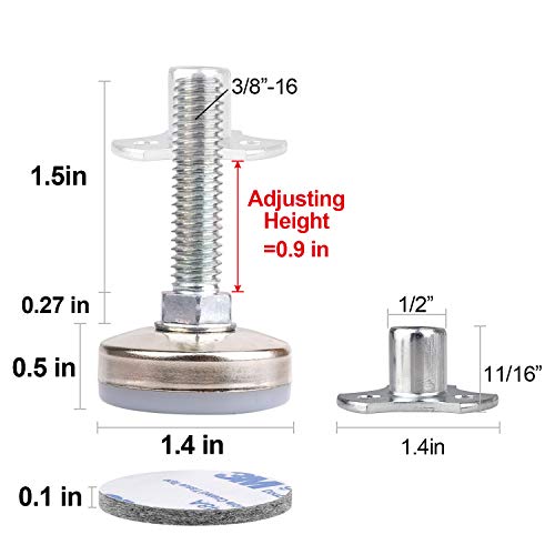 Heavy Duty Furniture Leveling Feet Adjustable Furniture Leg Levelers for Tables Chairs Cabinets Sofa Raiser Support 1320LBs - Image 2