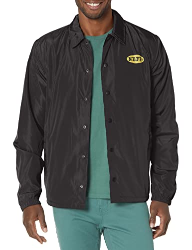 NEFF Men's Casual Lightweight Coaches Logo Jacket with Pockets