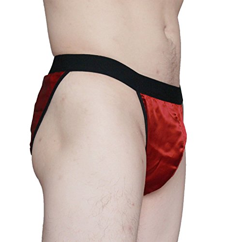 Paradise Silk Mens Pure Silk Satin String Bikini Briefs 4 In One Economic Pack4
