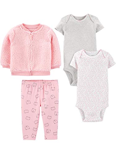 Image of Simple Joys by Carter's baby-girls 4-piece Jacket, Pant, and Bodysuit Set