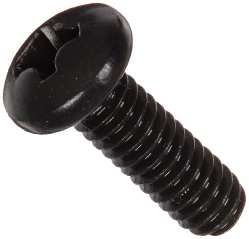 Steel Pan Head Machine Screw, Black Oxide Finish, Meets ASME B18.6.3, #2 Phillips Drive, #8-32 Thread Size, 1/2