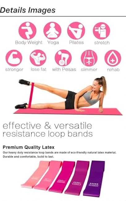 Resistance Bands Set for Women & Men ¨C 5 Levels Latex Exercise Bands for Workout, Fitness, Home Gym, Yoga & Physical Therapy