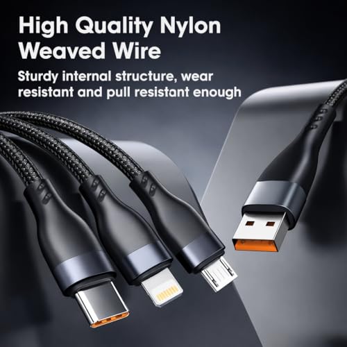 Image of 45W Fast Car Charger with 3-in-1 Cable | PD & QC Super Fast Charging | Type-C + USB-A Output | Supports Dash, Warp, VOOC |Compatible with Cars for iPhone & Android Smartphone (Transparent)