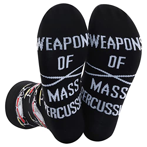 PWHAOO 1 Pair Drummer Socks Weapons of Mass Drumsticks Music Band Member Gift