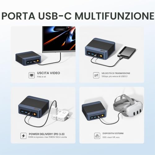 BOSGAME E6 ECO Mini PC Intel Core 3 304 12Go LPDDR5X 512Go SSD WiFi7 - 9