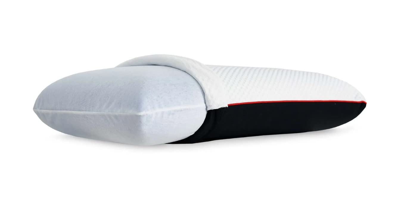 MAXCOLCHON Almohada Viscoelástica Mlily Fresh-Gel con Tejido Exterior Ice-Feel y Soporte de Cuello Ergonómico para Dormir sin Calor De 70x35cm. Incluye Funda con Cremallera
