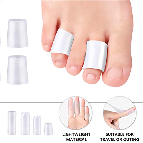 ARTIBETTER 4Pcs Dedeiras Dedo Almofada Claro Mangas Dedo Cuttable Tubos Toe Gel Protetores de Milho