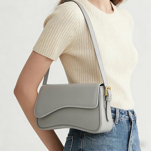 Image of Amszke Shoulder Bag for Women Y2K Crossbody Purse PU Leather Underarm Handbag 2 Adjustable Strap for Daily Commute Travel