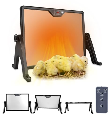 Smart Radiant Heat Panel for Chicken Coop – 180w Adaptive Heater with Built-in Thermostat, Remote Control & Energy-Saving Mode, Safe for Chicks, Kittens, Small Animals