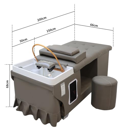 BDJSN Professional Salon Shampoo Bed, Multifunctional Spa Massage Chair With Water Circulation System, Intelligent Head Treatment Bed With Stool, Capacity 660lbs - Image 4