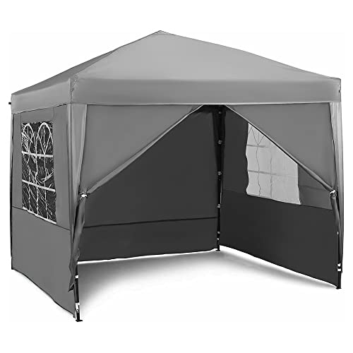 VonHaus Pop Up Gazebo 2.5 x 2.5m Outdoor Garden Marquee Shelter Canopy with Removable Sides Storage Bag Leg Weight Bags Pegs & Cords Waterproof Heavy Duty Steel Frame Easy No Tool Assembly