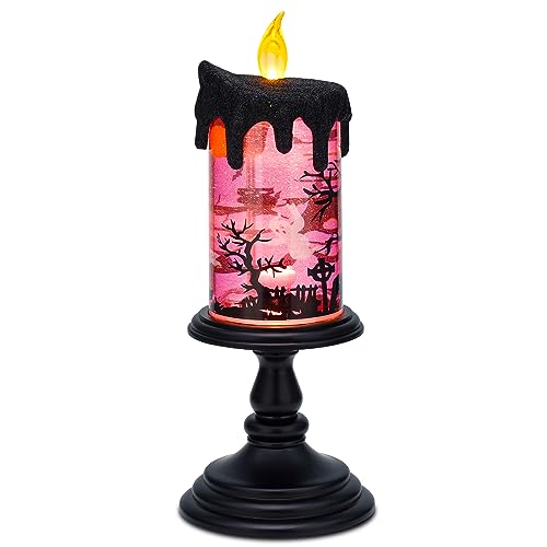 Halloween Snow Globe Candles Lighted Lamp, Lighted Flameless Cand...