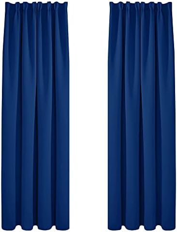 Deconovo Super Soft Curtains Thermal Insulated Pencil Pleat Blackout Curtains for Livingroom 46 x 54 Turquoise Two Panels
