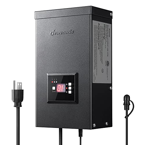 DEWENWILS 300W Low Voltage Landscape Transformer, 3 Independent Control Outputs, 120V AC to 12V/14V...