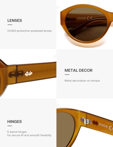 Image of SOJOS 2026 Trendy Oval Polarized Sunglasses for Women Classic SJ2702