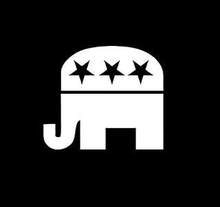 LLI Republican Elephant Symbol | Decal Vinyl Sticker | Cars Trucks Vans Walls Laptop | White | 5.5 x 4.8 in | LLI1561