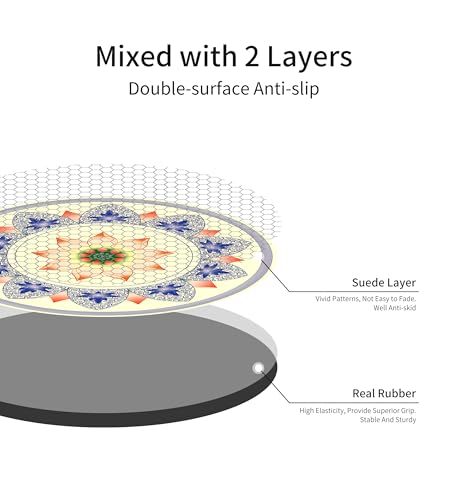 nuveti Large Meditation Mat Non Slip Round Yoga Mat Natural Rubber with Sueded Surface Exercise Mat Perfect for Meditating, Stretching, Yoga(140CM X 3.5MM Thick) - Image 3