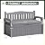 Flamaker 80 Gallon Storage Bench with Cushions Outdoor Indoor, Durable All-Weather Seating with Hidden Storage, Lockable Deck Box for Garden, Patio, Poolside (Grey)