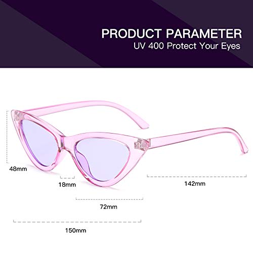 Image of Retro Vintage Narrow Cat Eye Sunglasses for Women Clout Goggles Plastic Frame