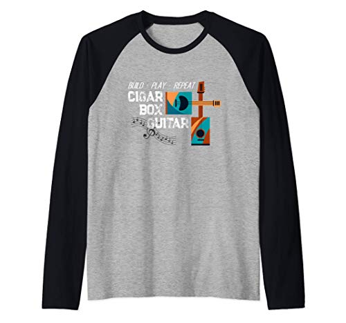 Guitar Player - Cigar Box Guitar Guitarist Bassist Music Maglia con Maniche Raglan
