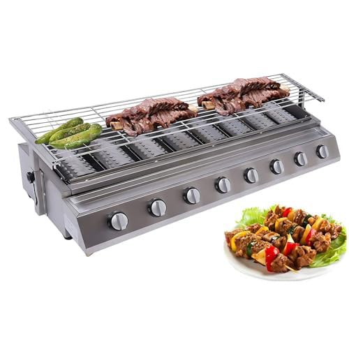 Handlowy grill gazowy z 8 palnikami, konstrukcja stołu ze stali nierdzewnej do restauracji i imprez plenerowych