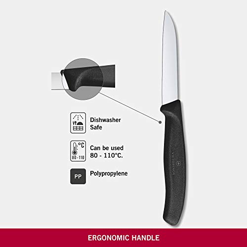 Image of Victorinox Swiss Made Swiss Classic Paring Knife, Stainless Steel, 8cm Kitchen Knife for Vegetable Cutting and Chopping, Black | Kitchen Tools & Items | 6.7403