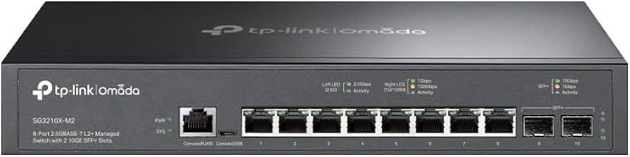 SG3210X-M2 Omada 2.5G+ポート×8 L2+マネージスイッチ Amazon.com: TP-Link Omada SG3210X-M2 8-Port 2.5G L2+ Managed