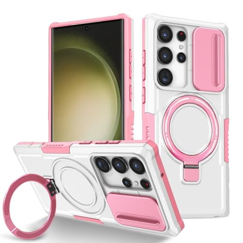 Coque induction Samsung S23 S24 S25 protection antichoc avec anneau magnétique blanc