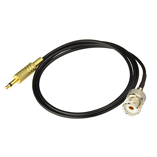Adaptador Eightwood UHF SO239 hembra a 3.5mm mono 1/8" 3 pies miniatura 1