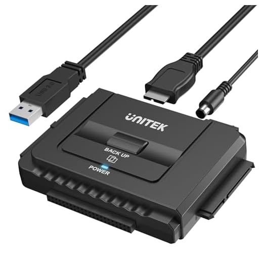 Unitek USB 3.0 to IDE and SATA Converter External Hard Drive Adapter Kit for Universal 2.5/3.5 HDD/SSD Hard Drive Disk, One Touch Backup Function and Restore Software, Included 12V/2A Power Adapter
