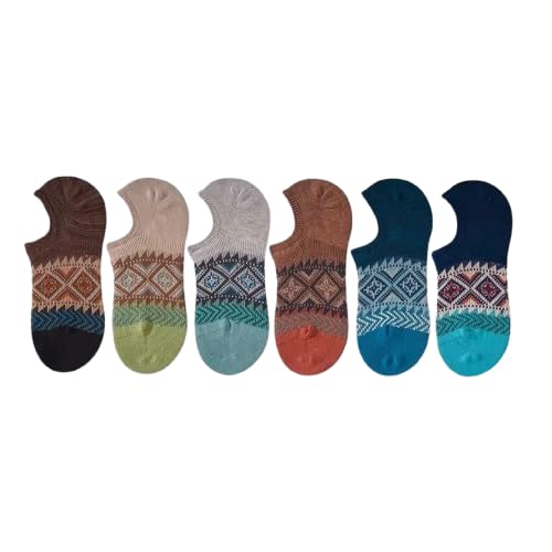 AD'S CROWN Men’s Cotton No Show Socks Pack of 6 | Soft Breathable Invisible Low Cut Casual Socks for Men | Stretchable Sweat Absorbent Loafer Shoe Liner Socks | Multicolor-image-17