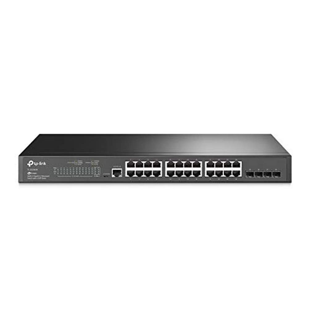 TP-Link TL-SG3428 24-Port Gigabit L2 Managed Netzwerk LAN Switch mit 4 SFP-Slots, schwarz & MC220L Gigabit-Ethernet-Medienkonverter (802.3ab, 802.3z, Hot-Swap) schwarz metallic