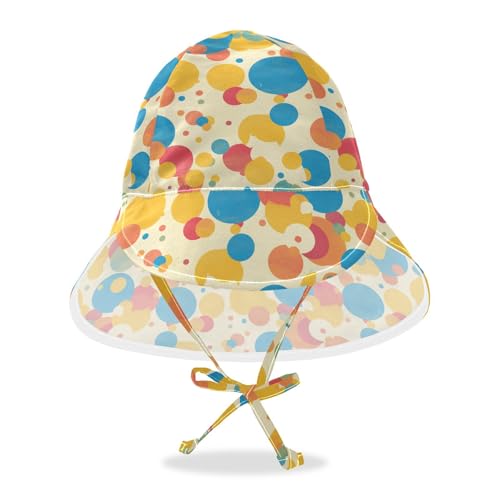 Colorful Dots Cute Art Toddler Baby Beach Hat Boy Bucket Hat Girls UPF 50 Adjustable Beach Essentials