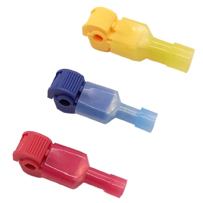 Quick Wiring Clip T Type Stripping Quick Wire Terminal Main Line Branch Fast Crimp Connector Splice Waterproof Set Terminal(8,100 Set - (200 pcs))