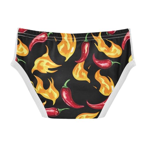Wusikd Flames Chili Boys' Underwear Cotton Peppers Boys Briefs Soft Toddler Underwear 2T2