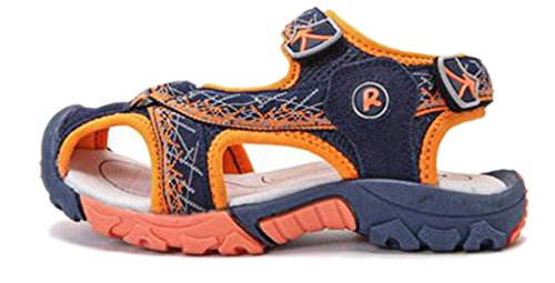 Naughtykids Girl's Boy's Adventure Seeker Summer Closed-Toe Sandals (US 4 M Big Kid/EU 36, deep Orange)