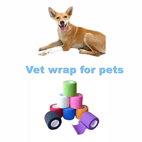 Cadeved 8 Pack 2" X 5 Yards Self Adhesive Bandage Wrap Cohesive Bandage Breathable Self Adherent Vet Tape Elastic Sports Wrap (Mixed Colors) #TOP6