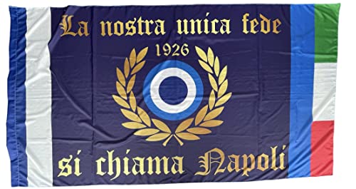 Bandiera Napoli 300x150 CM Striscione Forza napoli Campioni, Festa Scudetto, Maradona Diego Calcio, Innesto per Asta