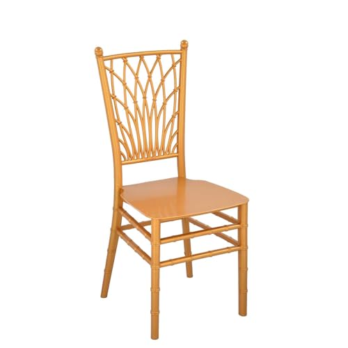 Image of Nilkamal Glam Plastic Chair | Set of 2 | Royal Look with Balanced Posture Support | for Living Room, Dining Room, Garden, Cafes, Balconies, Weddings & Events | Shimmer Gold