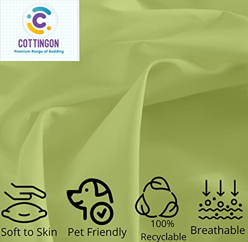 Image of Cottingon 5 PCs Split King Sheet Sets for Dual Adjustable Beds, Soft Luxury Microfiber XL Sheets for King Size Mattress Fits 15 to 18 deep Pocket, Sage