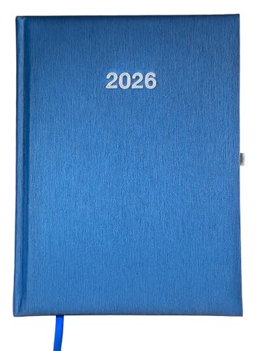 Buchkalender Chefplaner A5 1 Tag 1 Seite auch sonntags (2026 blau metallic)