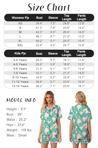 Image of Girls & Womens Satin Pajamas Set, Silk Button-Down Sleepwear 2 Piece Nightwear, 3 Years - Women XXL